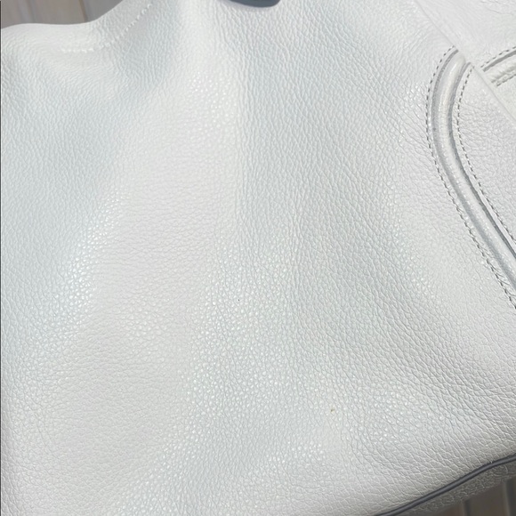 Aimee Kestenberg White Pebbled Leather Tote with Metallic Hardware - Picture 15 of 17